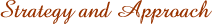 Strategy and Approach